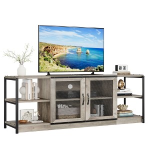 ODK TV Stand for 70 Inch TV, Industrial Entermainment Center with Storage Cabinet, Wood Rustic TV Console, 2 Tier Farmhouse TV Table for Living Room - 1 of 4