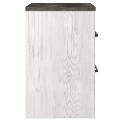 Transitional Gray and White 2-Drawer Nightstand