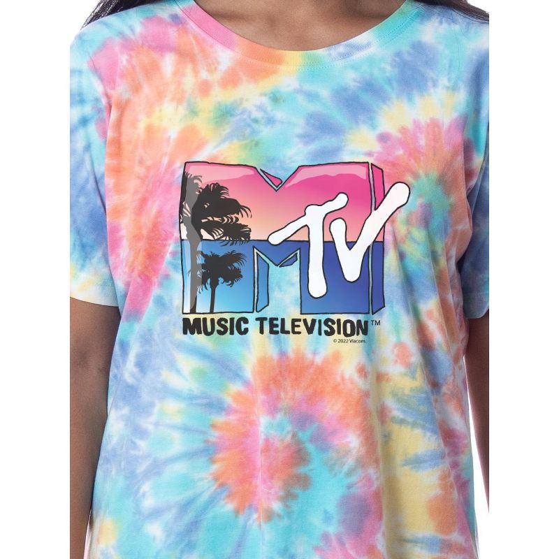 MTV Womens' Music Television Beach Classic '80s Nightgown Pajama Shirt Multicolored, 2 of 4