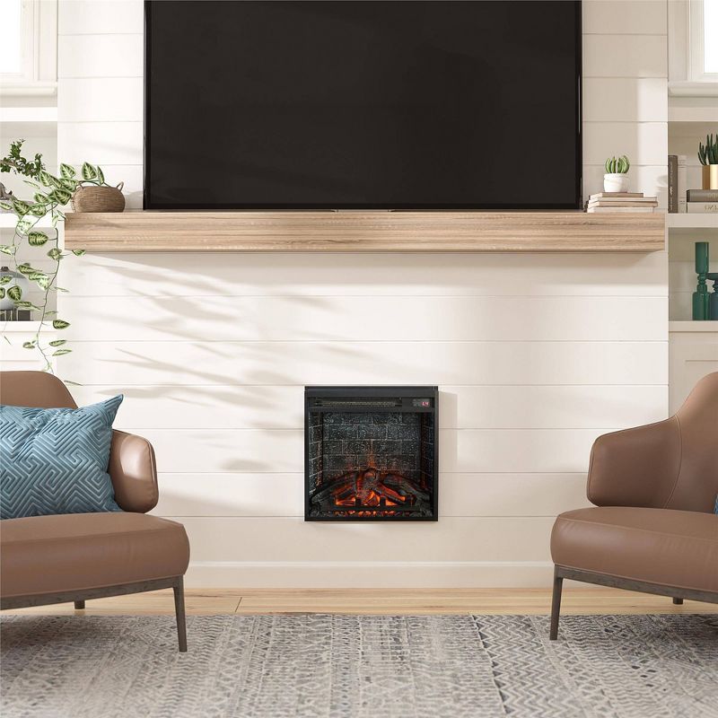18&#34; Electric Glass Front Fireplace Insert with Remote Black - Room &#38; Joy, 3 of 8