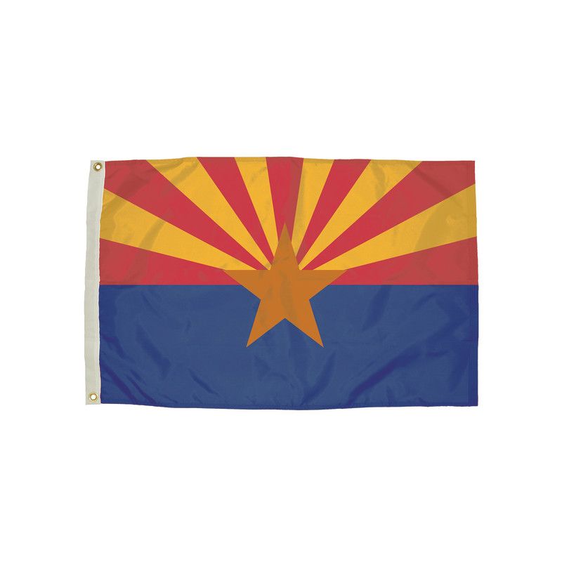 Durawavez Nylon Outdoor Flag with Heading & Grommets, Arizona, 3ft x 5ft, 1 of 2