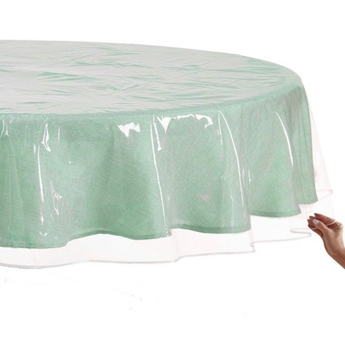 Round plastic deals table covers