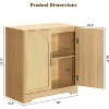 Sideboard Buffet Cabinet - Credenza Storage with 2 Rattan doors and Shelves, Modern Console Table Accent Coffee Bar Cabinet for Living Room, Hallway - 2 of 4
