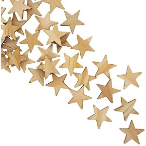 Bright Creations 100-Pack Unfinished Wood Star Cutout Pieces for DIY Crafts, 1 Inch - 1 of 4