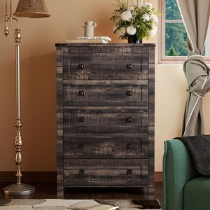 Dresser for Bedroom, Farmhouse Wood Rustic Wide Chest of Drawers, Storage Dressers Organizer for Bedroom, Living Room, Hallway - 1 of 4