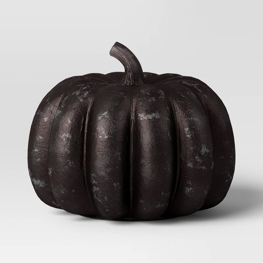 Large Glass Halloween Pumpkin Black - Threshold™