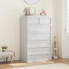 Modern double dressing table with six drawers, wooden storage cabinet, ample storage space, suitable for living rooms, nurseries and hallways. - 4 of 4