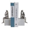 Sagebrook Home Set of 2 Human Figure Bookends - Contemporary Marble and Aluminum White and Silver Sitting Figure Bookend Set Decorative - 2 of 4
