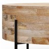 WyndenHall Farmington Drum Coffee Table Natural : Modern Industrial Style, Mango Wood & Iron, 38" - 3 of 4