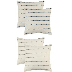 Unique Bargains Modern Farmhouse Decorative Neutral Striped Boho Square Pillow Covers 4 Pcs - 1 of 4