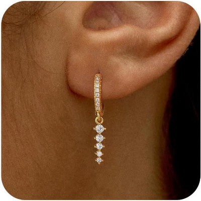 Dangle Earrings for Women 14K Gold Plated Dangly Dangling Earrings Dainty Trendy Drop Hypoallergenic Square