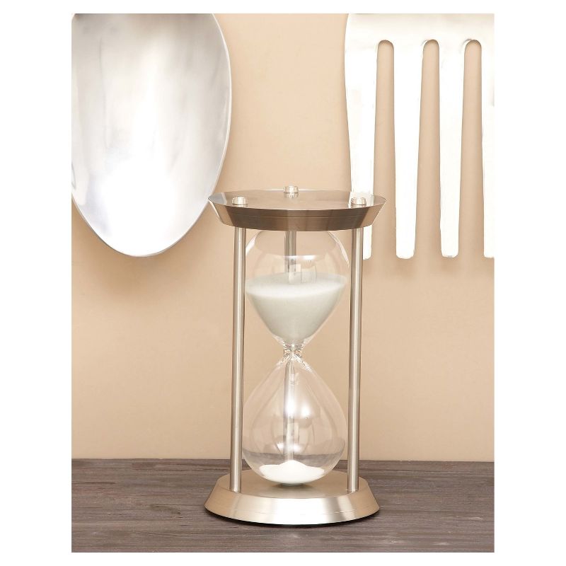 New Traditional Iron and Glass 60-Minute Hourglass (12") - Olivia & May, 3 of 5