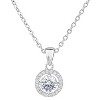 9mm Round Circonia 925 Silver - Single Solitaire Pendant,Brillante para Hacer Collar - 2 of 4