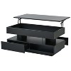 PAGED Lift-Top Coffee Table, Living Room Table with 2 Drawers & Open Shelf & Ajustable LED Lights, Center Table for Living Room, Study - 2 of 4