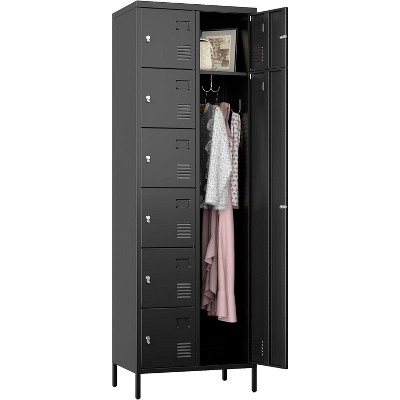 AOBABO 8 Doors Metal Lockers for Employees School Office Gym Home Storage, 15.75" D x 23.62" W x 72" H,Assembly Required