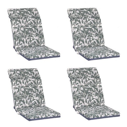 Aoodor Reversible Design High Back Chair Cushions Set Of 4- White