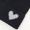 Anna-Kaci Women's Knit Beanie Hat with Embroidered Heart Detail and Folded Cuff - 3 of 4