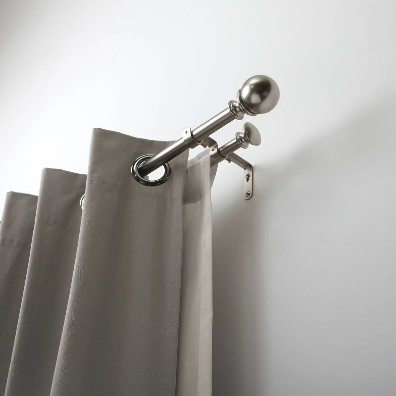Loft by Umbra Ball Double Curtain Rod - Brushed Nickel, 3 of 10