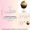 Unique Bargains 2 Tier Dessert Cupcake Stand Flower-Design with Tiered Serving Tray for Donuts Fruit - 2 of 4