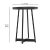 Homy Casa Round Metal & Wood Accent Table for Living Room, Modern Black - 3 of 4