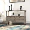 Solid Wood Transitional Console Sofa Table with 2 Double Deep Drawers, Open Shelf and Tapered Legs - 4 of 4