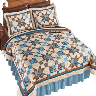 Collections Etc Florence Classic Star Pattern Reversible Quilt Full ...