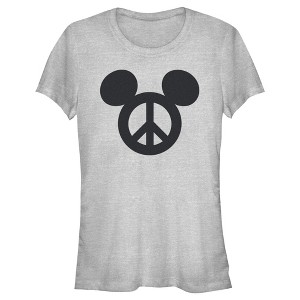 Junior's Women Mickey & Friends Peace Sign T-Shirt - 1 of 4