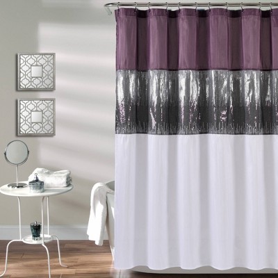 72"x72" Night Sky Shower Curtain Purple/White - Lush Décor