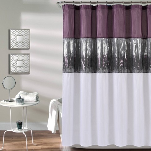 72 X72 Night Sky Shower Curtain Purple, White And Purple Shower Curtain