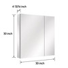 HBEZON Medicine Cabinet with Mirrors, Recessed/Wall Mounted Bathroom Cabinet, Adjustable Shelves, Soft-Close Hinge, Rectangular, Aluminum, Silver - 2 of 4