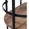 Honey-Can-Do 3 Tier Oval Bar Cart Walnut: Indoor Serving Drink Cart with Steel Frame, Fixed Shelves, 34.8" Height - 4 of 4