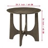 Garvee Retro Small Round Side Table, 25" Modern Round End Table Wooden Small Accent Table, Night Stand for Bedroom, Living Room, Apartment, Brown - 2 of 4