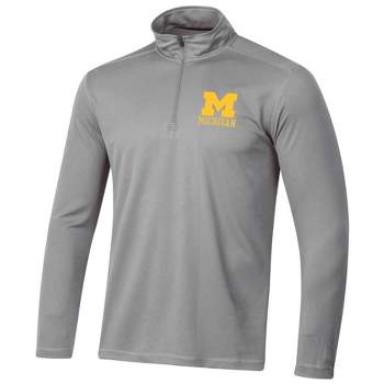 NCAA Michigan Wolverines Men's Gray 1/4 Zip Sweatshirt