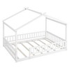 Kumasinova Solid Wood Twin/Full Bed Frame with Roof,Playhouse Style Floor Bed with Safety Rails,Twin/Full Size Bed Frame for Kids,Teens,Girls,Boys - 4 of 4