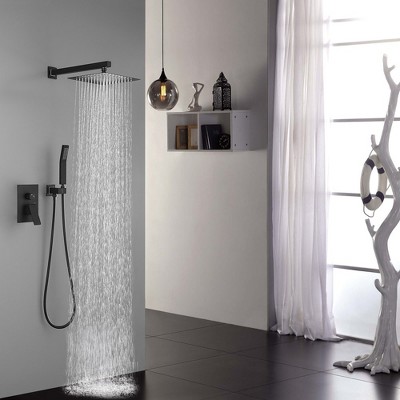 LOVMOR 10 inch Shower Head Bathroom Luxury Rain Mixer Shower Complete Combo Set Wall Mounted