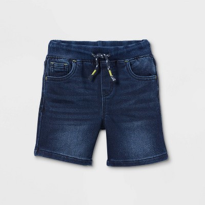 Toddler Boys' Super Stretch Pull-On Jean Shorts - Cat & Jack™ Dark Blue