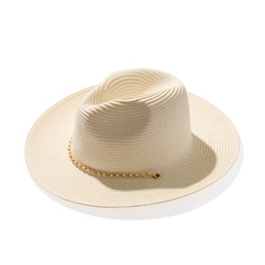 Kendra Scott Pasleigh Panama Chain Chin Strap Hat - Cream/Gold/White - 1 of 3
