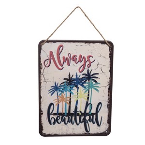 Beachcombers Always Beautiful Palms Metal Sign Wall Home Decor 11.81 x 15.75 x 0.16 Inches. - 1 of 2