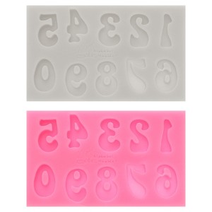Unique Bargains Number Silicone Polymer Clay Fondant Template for Crafts Air Dry DIY Candy 2 Pcs - 1 of 4