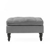 CAVINAS Tufted Fabric Ottoman Bench with Plush Pillow Top, Accent Footstool with Button Tufting & Turned Birch Legs, Ottoman Foot Stools for Bedroom - 3 of 4
