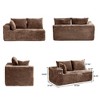 WJSHome 134" Sectional Couches for Living Room, Modular Sectional Sofa with L-Shape Chaise, Comfy Corduroy Fluffy Cloud Couch with Deep Seat - 3 of 4
