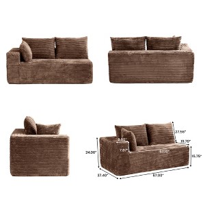 WJSHome 104 Inch Modular Sectional Cloud Couch, Boneless Sofa with Deep Seat, Comfy Fluffy Couch with L-Shaped Chaise,Left-Facing Chaise - 1 of 4