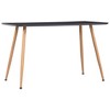 vidaXL Modern Scandinavian Design Dining Table - Gray and Oak, MDF Tabletop and Steel Legs, 47.2"x23.6"x29.1", Seats 6 - 2 of 4