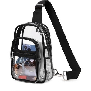 MaseiKar Clear Bag for Stadium Events, Clear Backpack Purse for Women Waterproof TPU Crossbody Fanny Pack - 1 of 4