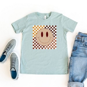 The Juniper Shop Fall Checkered Smiley Kids Short Sleeve Tee - 1 of 2