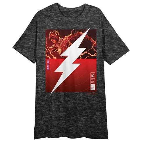 The Flash Movie Past Present Future Crew Neck Short Sleeve Charcoal Heather Women's Night Shirt - image 1 of 2