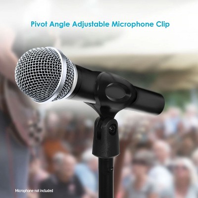 PylePro PMKS5 Freestanding Compact Adjustable Universal Microphone Stand with Pivot Angle Mic Clip for Home, Office, or Studio, Black
