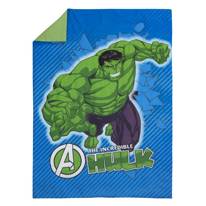 Marvel The Incredible Hulk - The Big Guy - Blue and Green 4 Piece Toddler Bed Set, 2 of 7