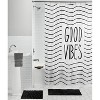 LunaLulinlk Good Vibes 15PC Shower Curtain, 70 x 72, Black/White - 2 of 4
