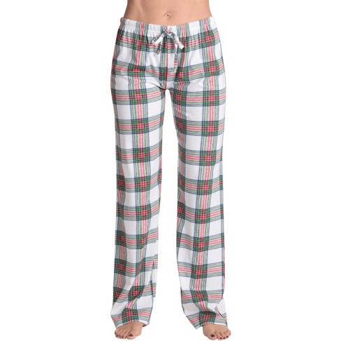 Women Buffalo Plaid Pajama Bottoms with Pockets Drawstring Plaid Sleepwear  Pants Loose Stretch Lounge Sleepwear Nightwear Trousers 